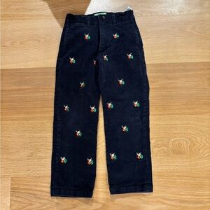 Castaway Black Corduroy Pants with Colorful Embroidery - boys size 6